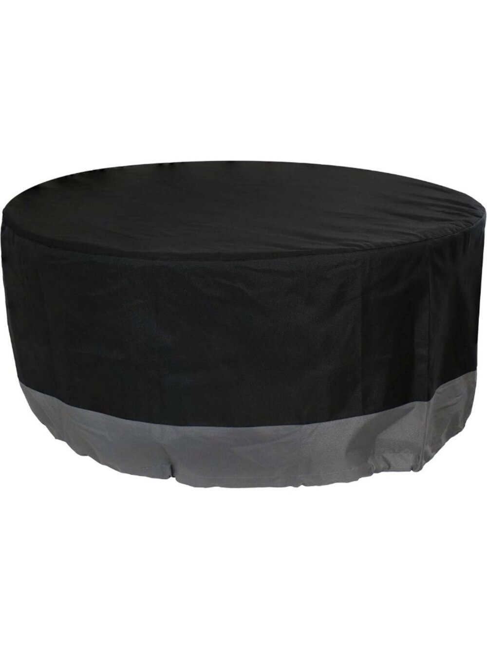 60" Round Durable Patio Fire Pit Cover - Weather-Resistant, Black & Gray